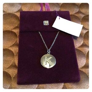 3/$25 NWT K monogram silver diamonds necklace
